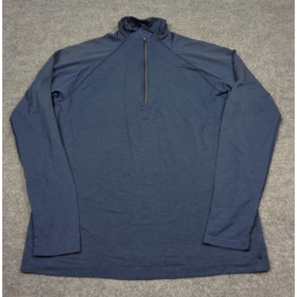 Lululemon Pullover Mens L. Teal 1/4 Zip Metal Vent Tech Athletic Casual